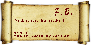 Petkovics Bernadett névjegykártya