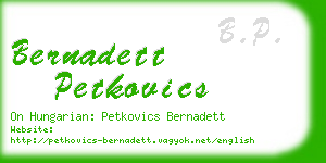 bernadett petkovics business card
